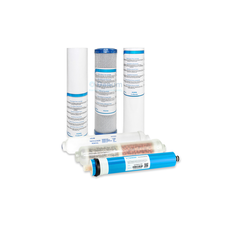 Complet set of replacement filter cartridges for reverse osmosis filters - 150 GPD