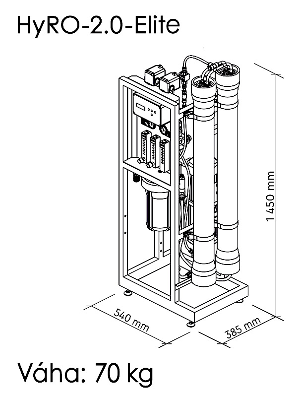 Priemyselná reverzná osmóza HyRO 2.0 ELITE s funkciou eCONNECT (bez membrán)