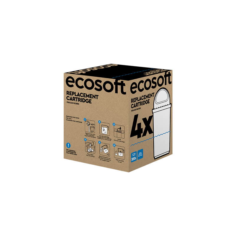 Sada 4 náhradných filtračných vložiek pre filtračnú kanvicu Ecosoft Slim