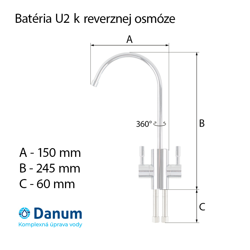 Dvojcestná kuchynská batéria U2 k RO/NF