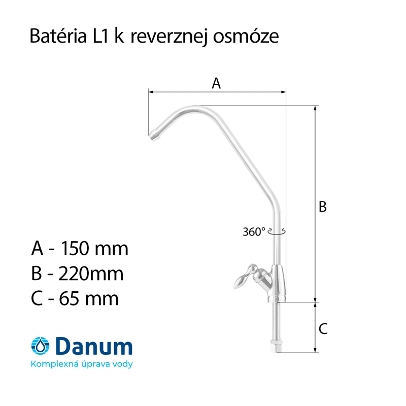 Jednocestná kuchynská batéria L1 k RO/NF