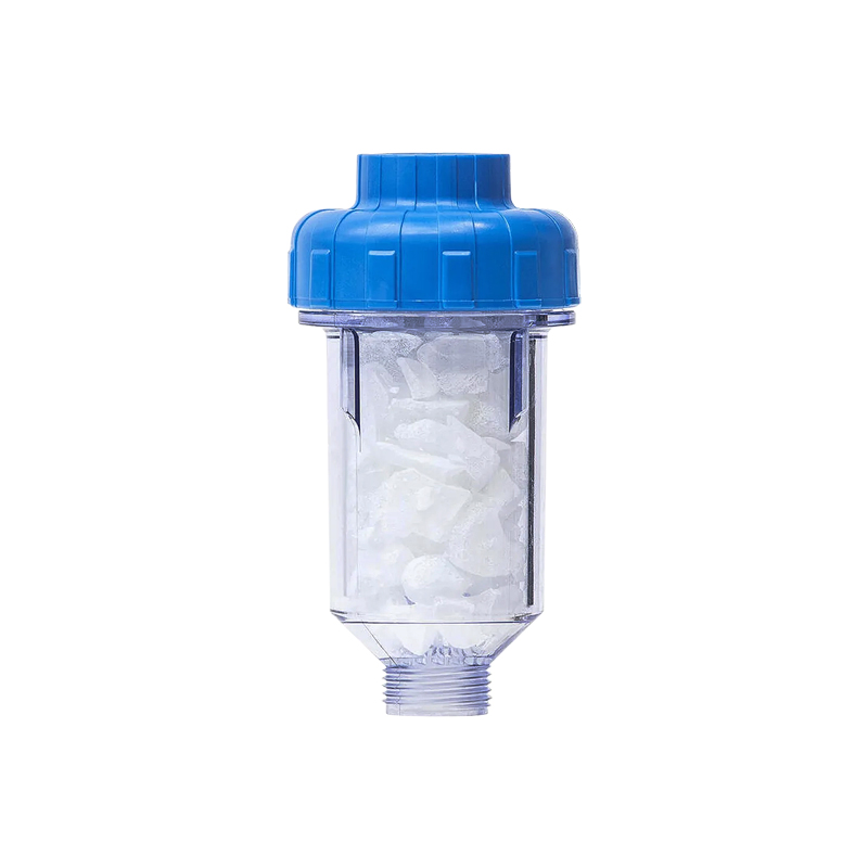 Polyphosphate washing machine filter for limescale