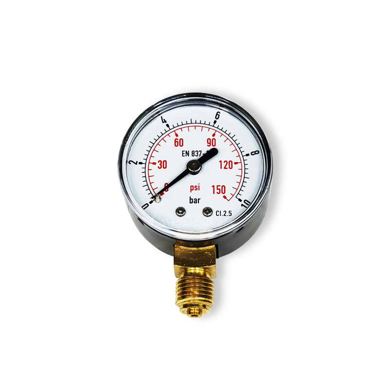 D50 size Pressure Gauge with 1/4" bottom connection - 10 bar 