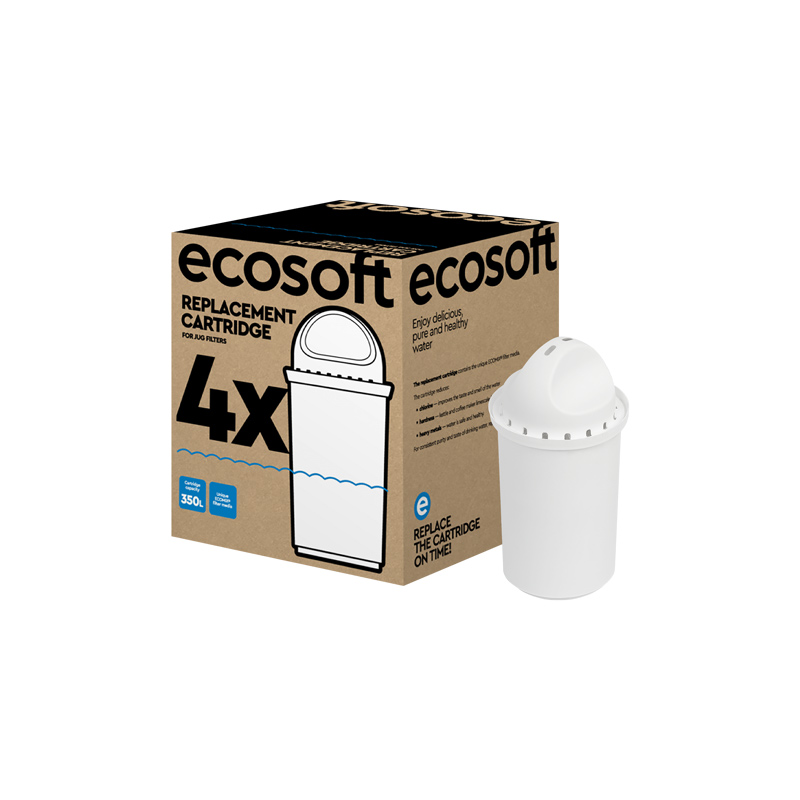 Set of 4 replacement filter cartridges for Ecosoft Slim filter jug
