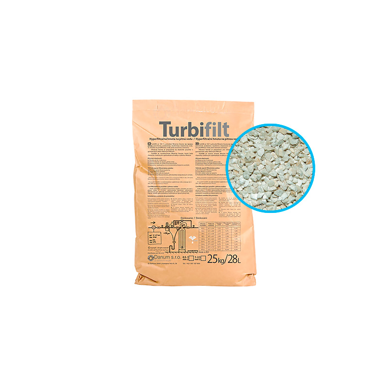 Hyperfiltračná hmota Turbifilt, prírodný zeolit 0,5 - 1,0 mm | 28 l/25 kg/vrece