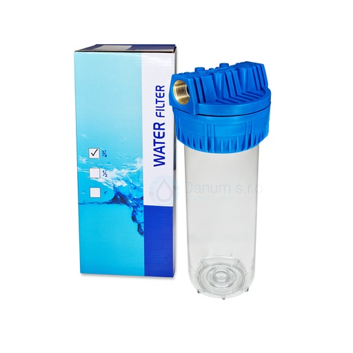Transparent filter for water with 3/4" connection