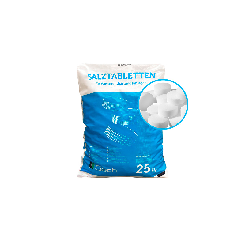 Tablet salt for the regeneration of resins, 25 kg/bag