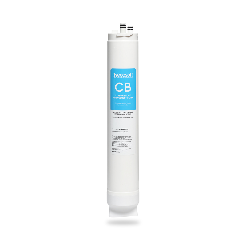 Replacement filter cartridge with carbon block for reverse osmosis RObust90