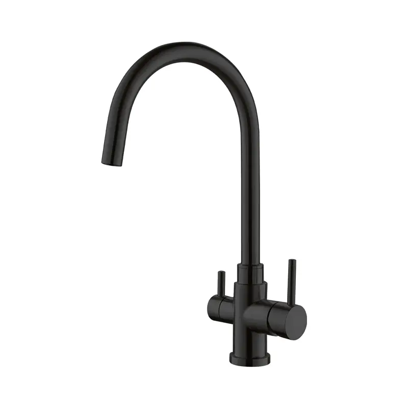 Three-way kitchen faucet DUNAJ, black