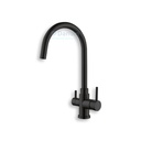 Three-way kitchen faucet DUNAJ, black