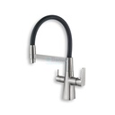 Three-way kitchen faucet VLTAVA, black