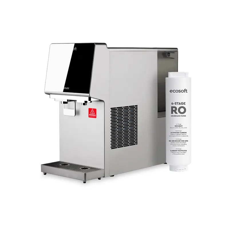 Ecosoft SPARK smart countertop reverse osmosis dispenser with sparkling, cold & hot water