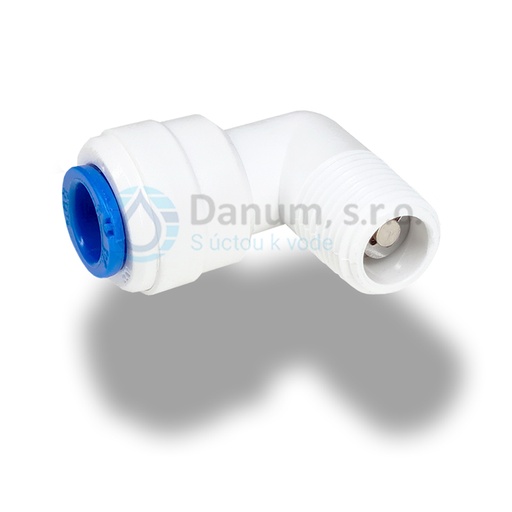 [ECV-0404] Kolenová rýchlospojka so spätným ventilom a vonk. závitom 1/4" - 1/4"