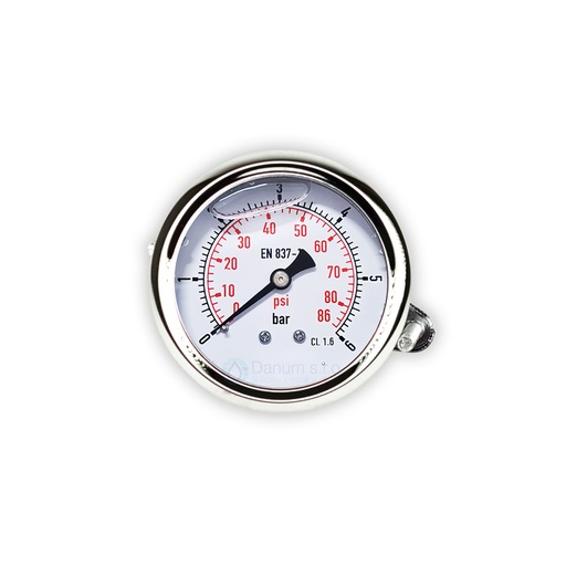 [MM-63/6K] D63 size Pressure Gauge with 1/4" back connection - glycerine-filled | 6 bar 