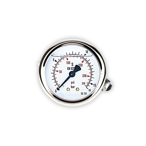 [MM-63/16K] Manometer 1/4" zadným pripojením - d63 | 16 bar | glycerín