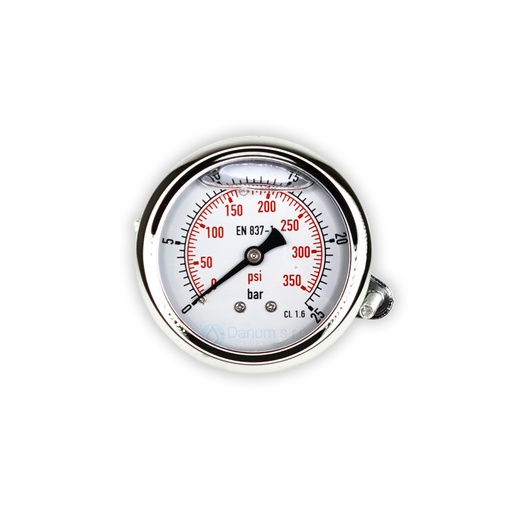 [MM-63/25K] Manometer 1/4" zadným pripojením - d63 | 25 bar | glycerín
