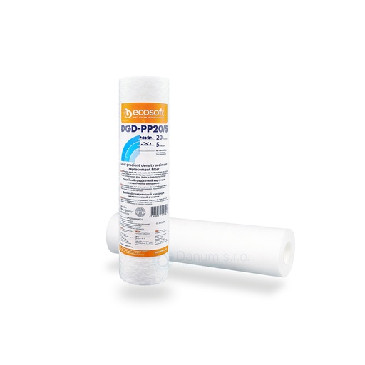 [ECO-PP20/5-DUAL] Dvojitá filtračná PP vložka 10”x 2,5” | Kombinovaná filtrácia - 20/5 micron